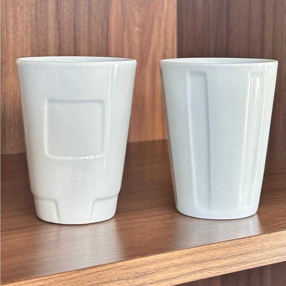 Starbucks Coffee TWO White 2008 New Bone China Cups 4”